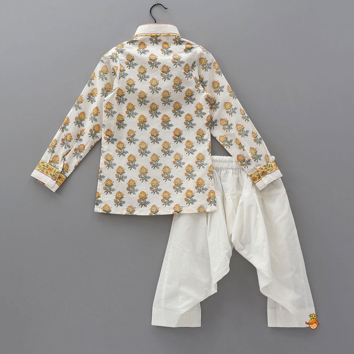 Pre Order: Hand Block Printed Collar Neck Kurta And Salwar