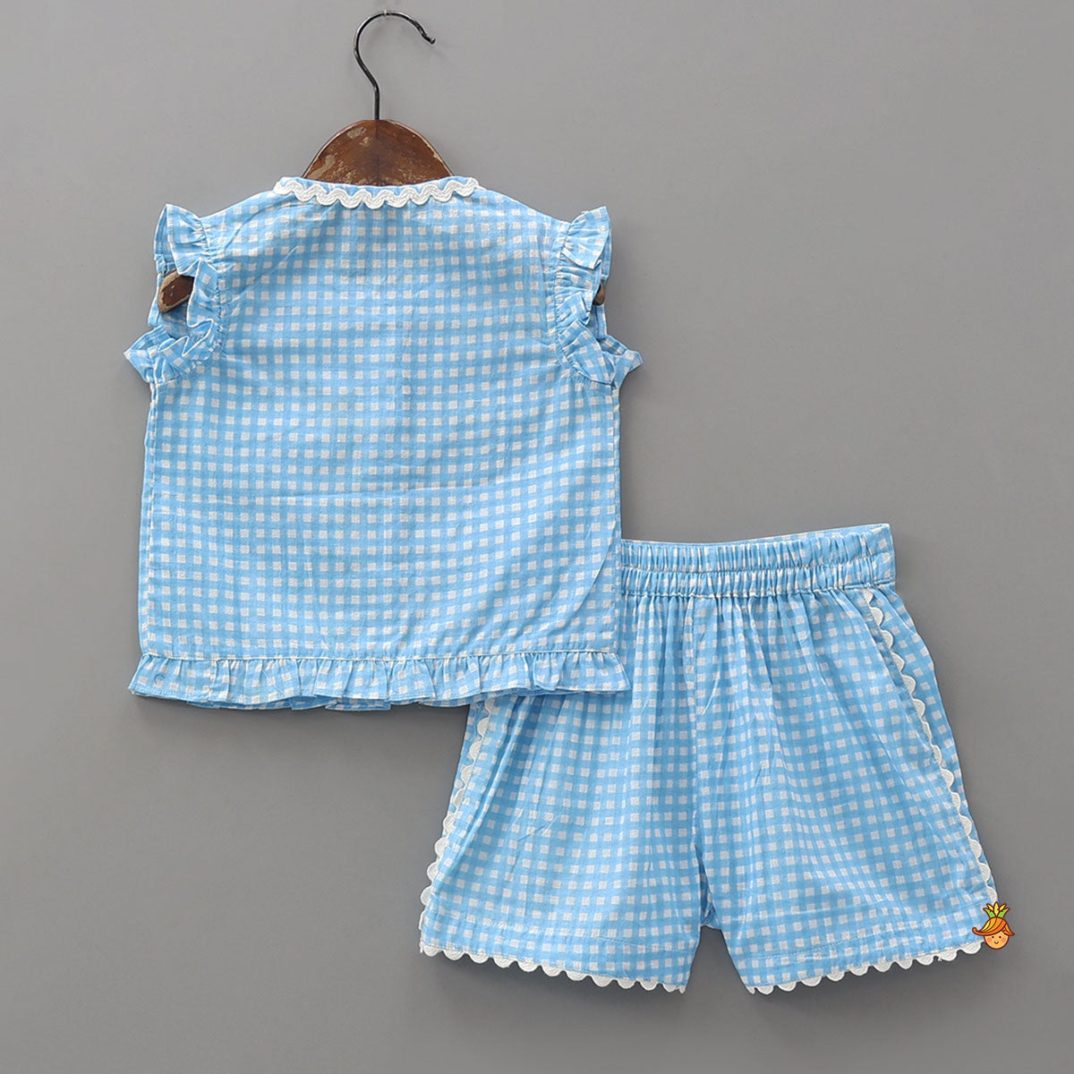 Pre Order: Check Printed Top and Shorts