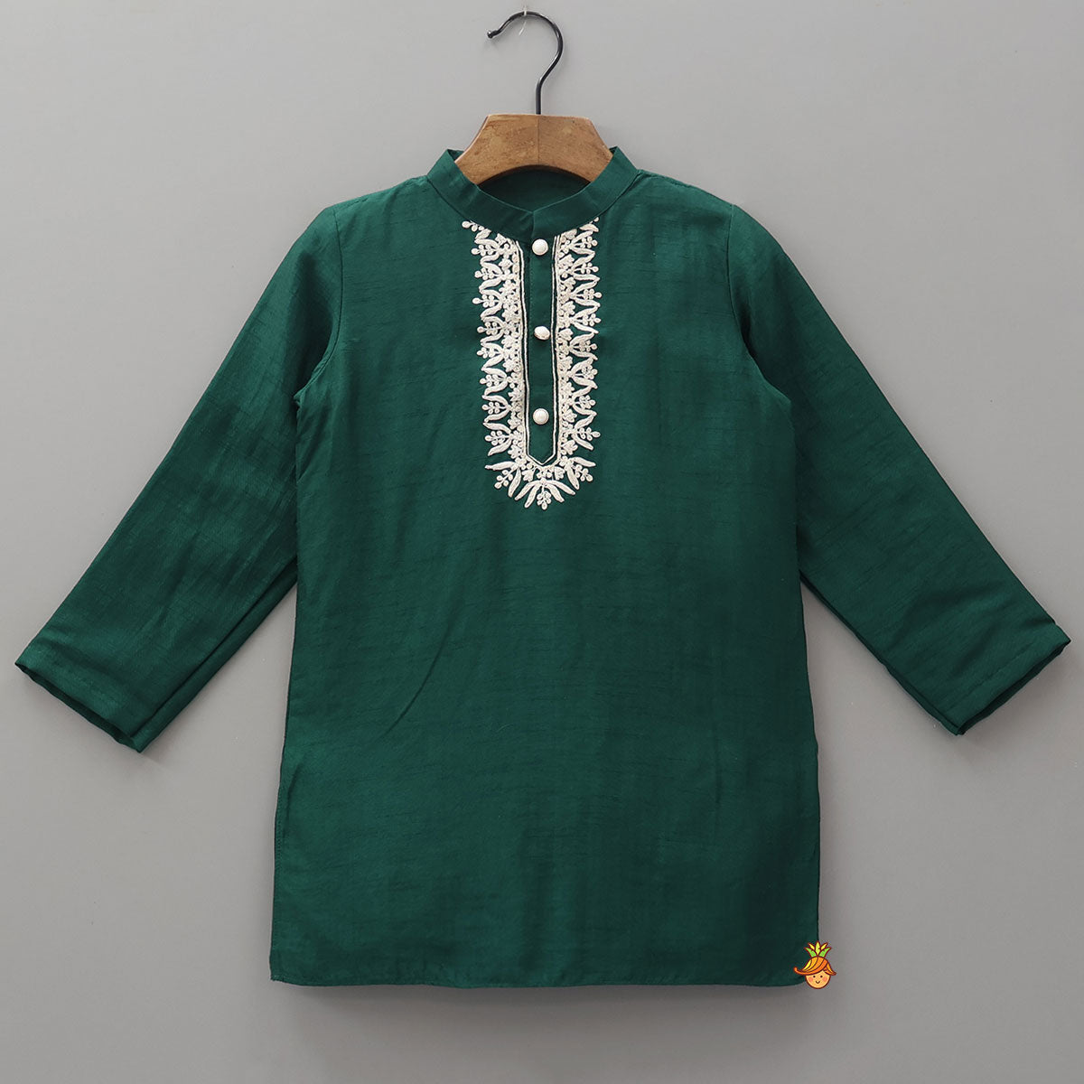 Pre Order: Embroidered Front Placket Kurta And Pyjama
