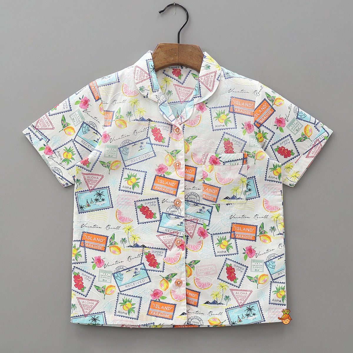 Pre Order: Summer Vacation Print Shirt And Shorts
