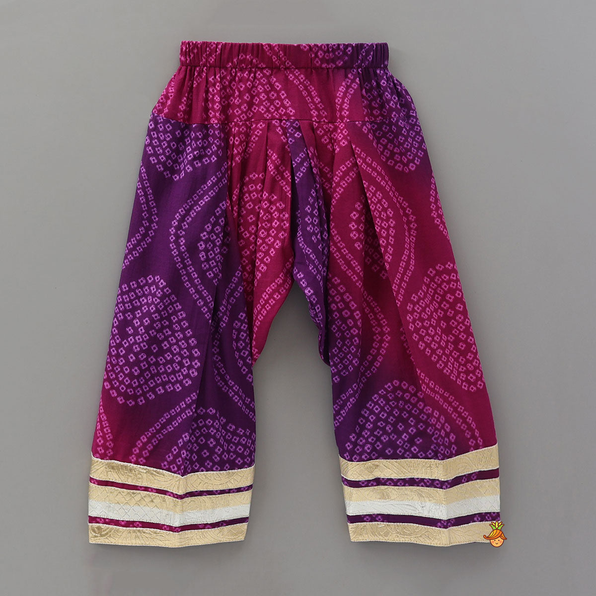 Pre Order: Layered Tie Up Top And Printed Pant With Matching Dupatta
