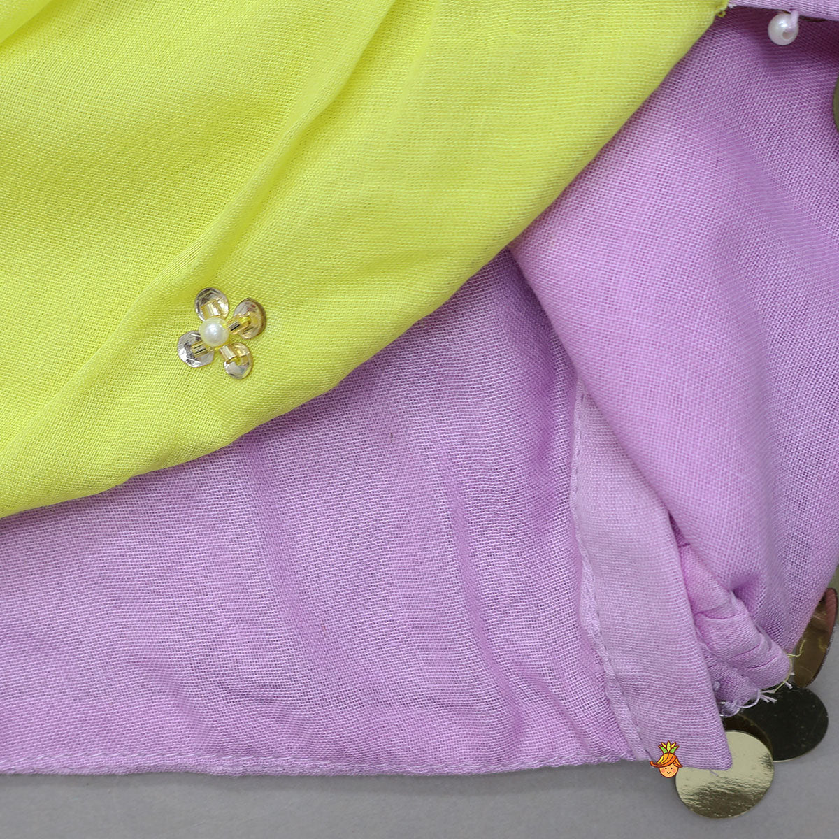 Booti Work Crop Top And Colour Block Lehenga