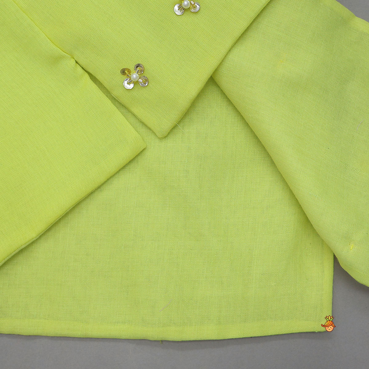 Sequined Front Placket Kurta With Contrasting Jacket And Pyjama