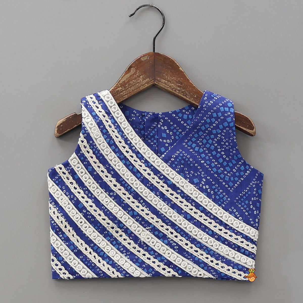 Pre Order: Bandhani Printed Crop Top And Lehenga