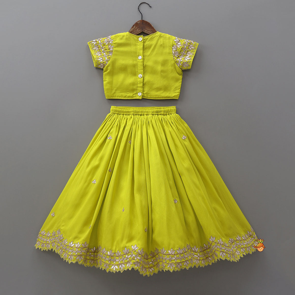 Pre Order: Gota Work Crop Top And Lehenga