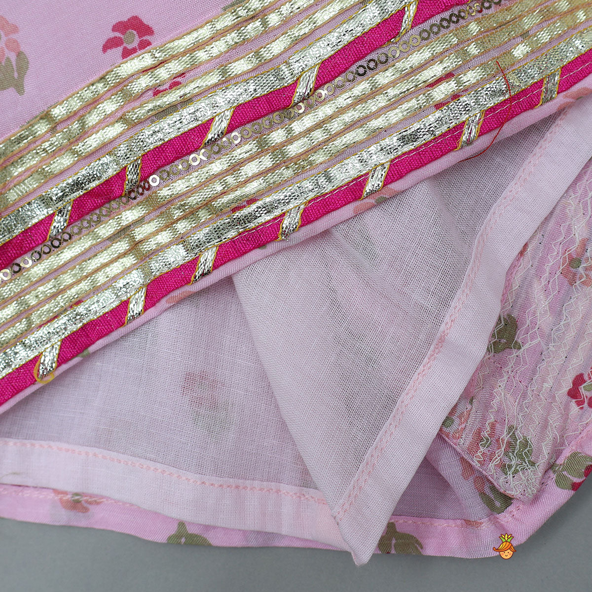 Pre Order: Fringe-Detail Yoke Kurti And Palazzo