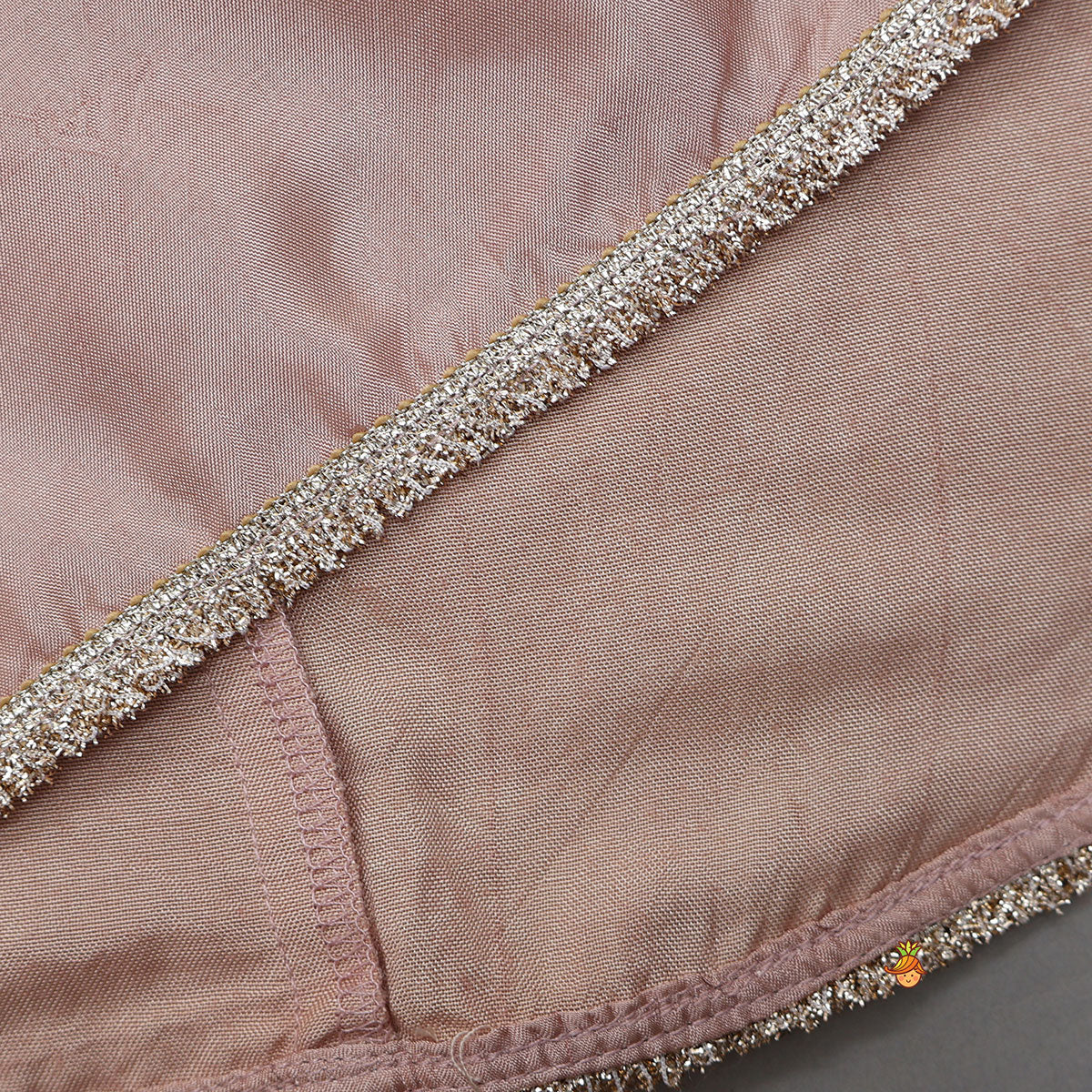 Pre Order: Contrasting Yoke Embroidered Silk Kurti And Pant With Dupatta