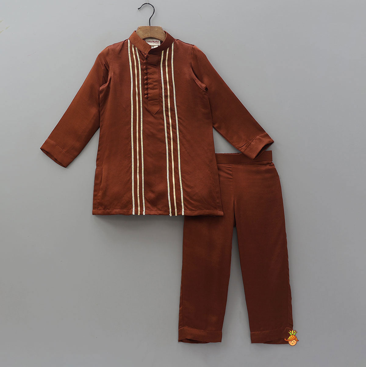 Pre Order: Potli Buttons Detail Kurta And Pyjama