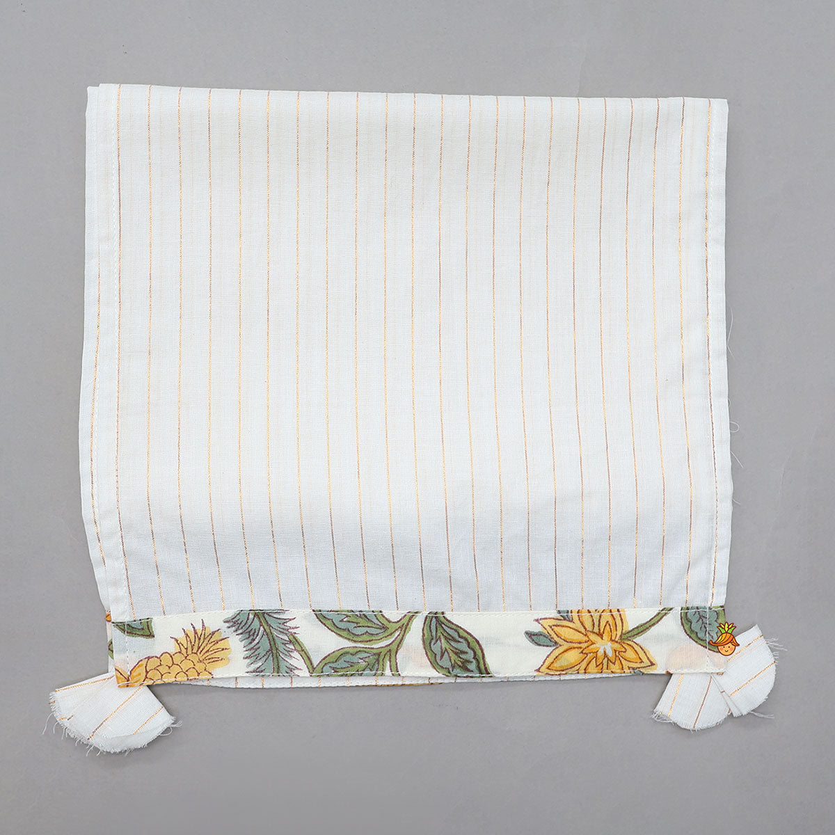 Floral Printed Cotton Kurti And Pant With Lurex Striped Matching Dupatta