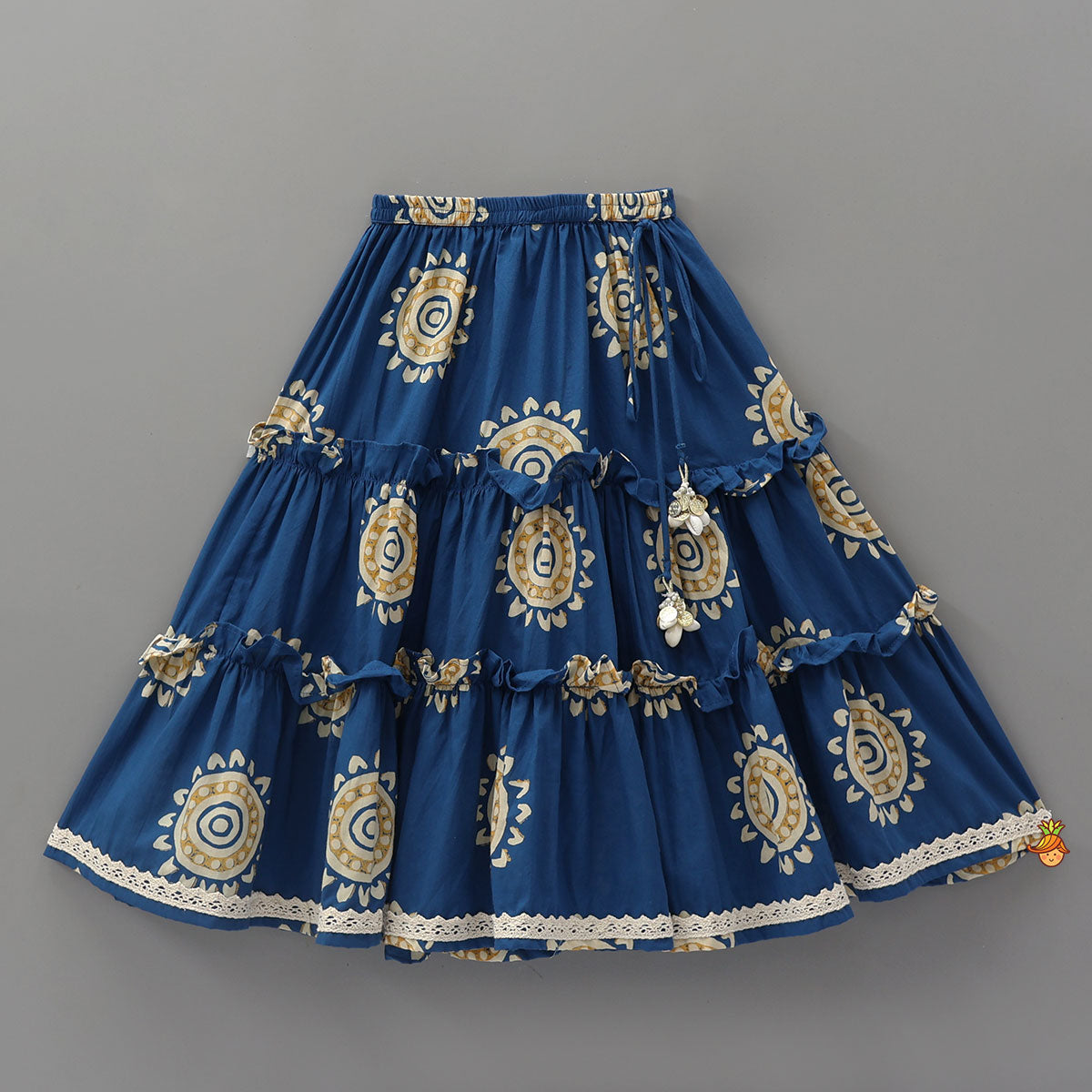 Pre Order: Stylish Hem Crop Top With Tiered Lehenga
