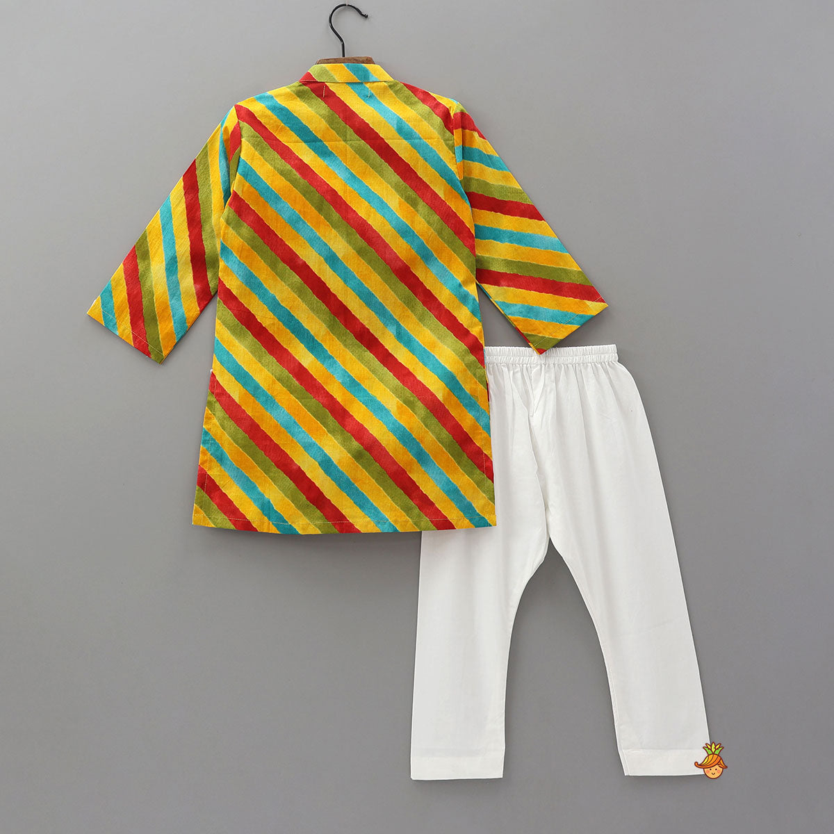 Pre Order: Colourful Striped Cotton Kurta And Pyjama