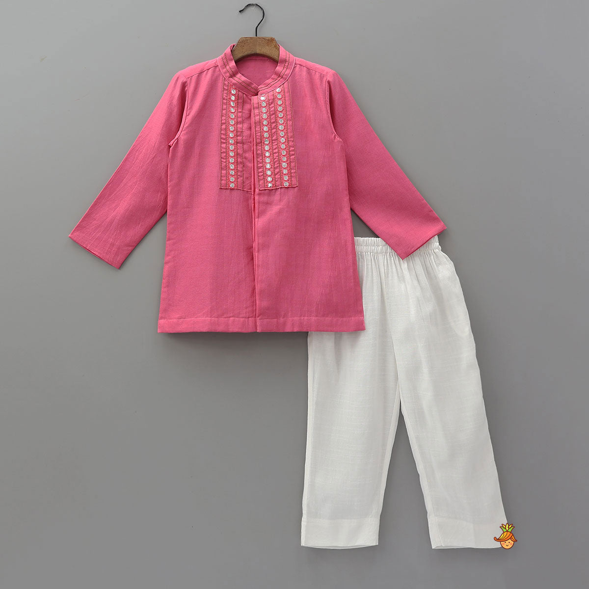 Faux Mirror Detailed Kurta And Pyjama