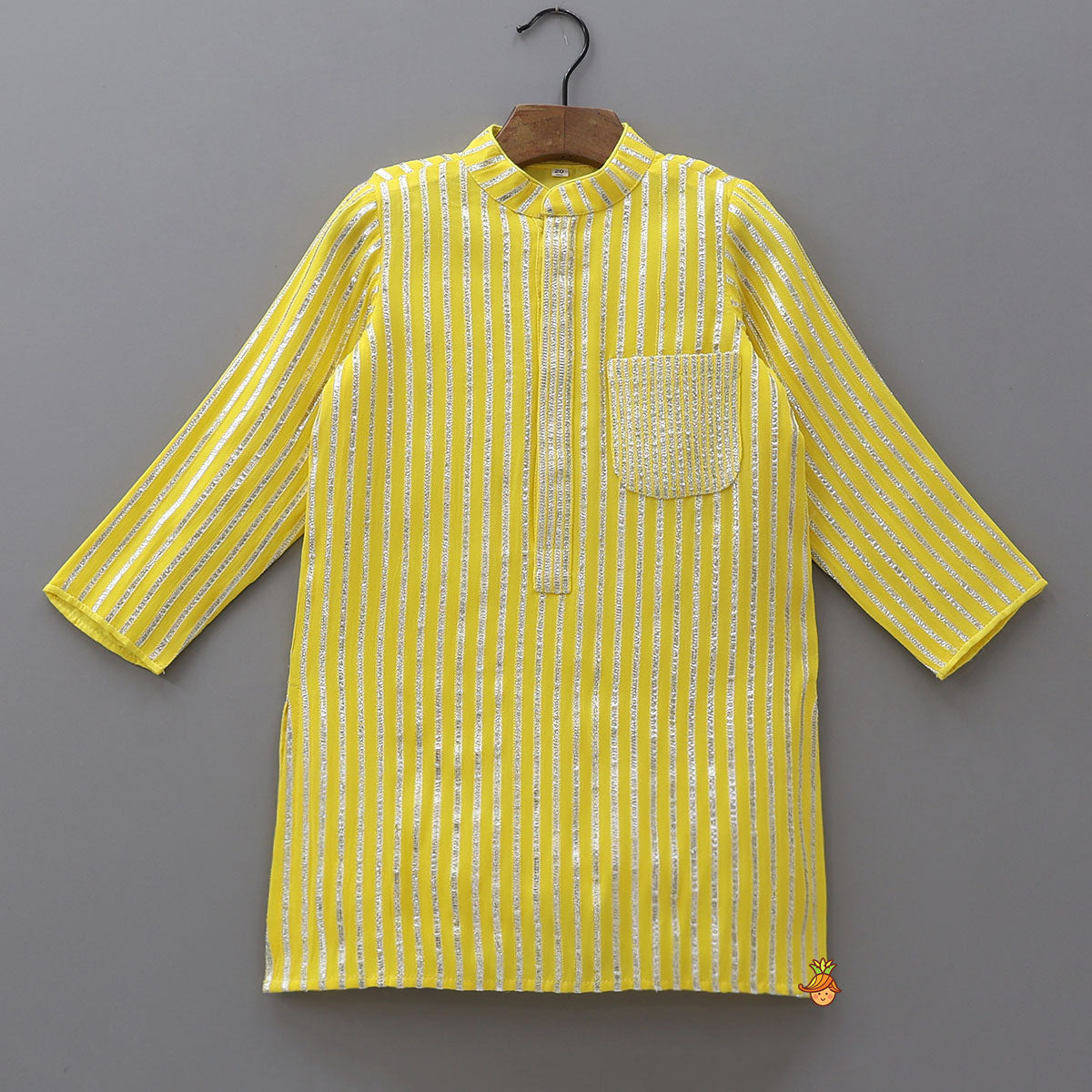 Pre Order: Elegant Gota Embroidered Kurta With Pyjama