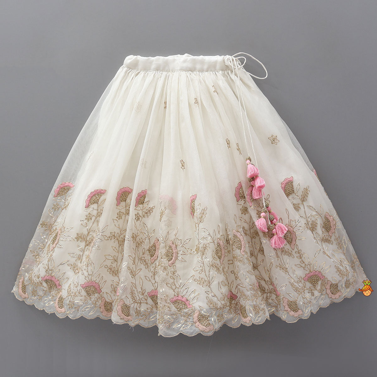 Pre Order: Pleated Detail Crop Top And Lehenga