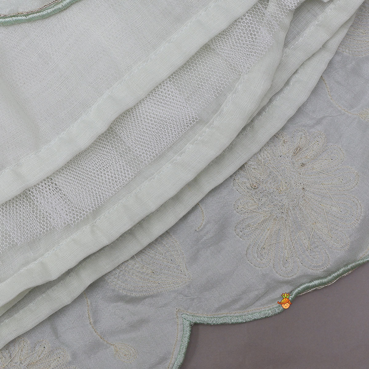 Pre Order: Strappy Crop Top And Scalloped Lehenga