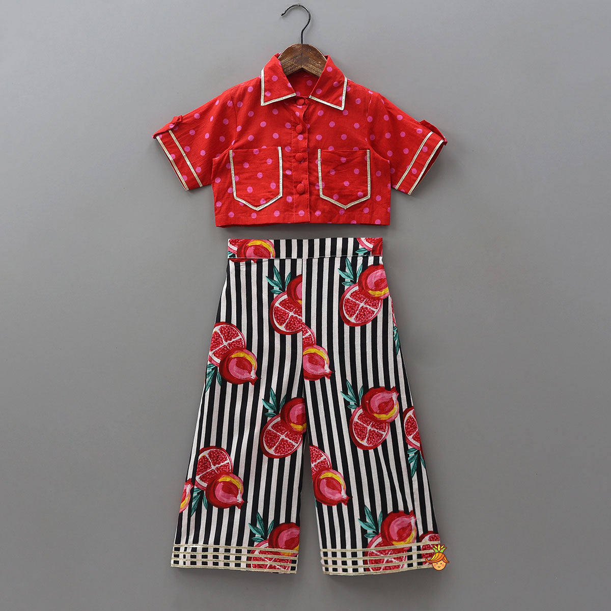 Pre Order: Elegant Shirt Style Top And Pant With Attached Dupatta And Hair Band