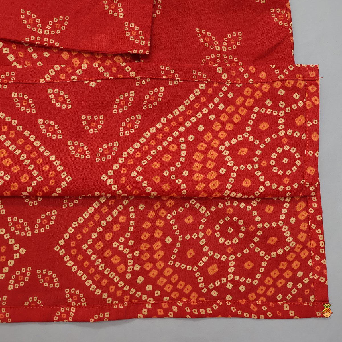 Asymmetric Jacket Style Bandhani Printed Kurta And Pyjama