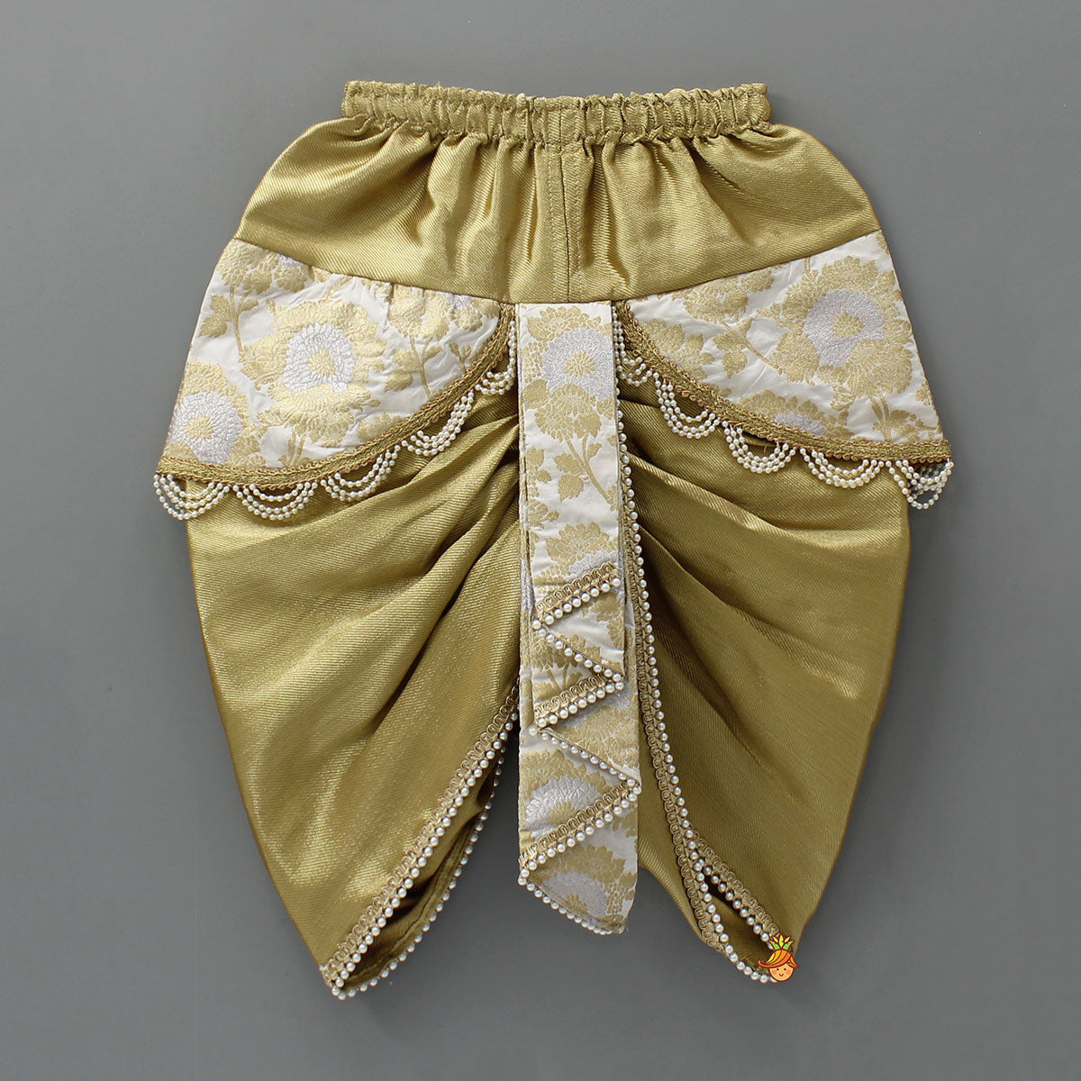 Pre Order: Festive Brocade Dhoti Set With Matching Stole