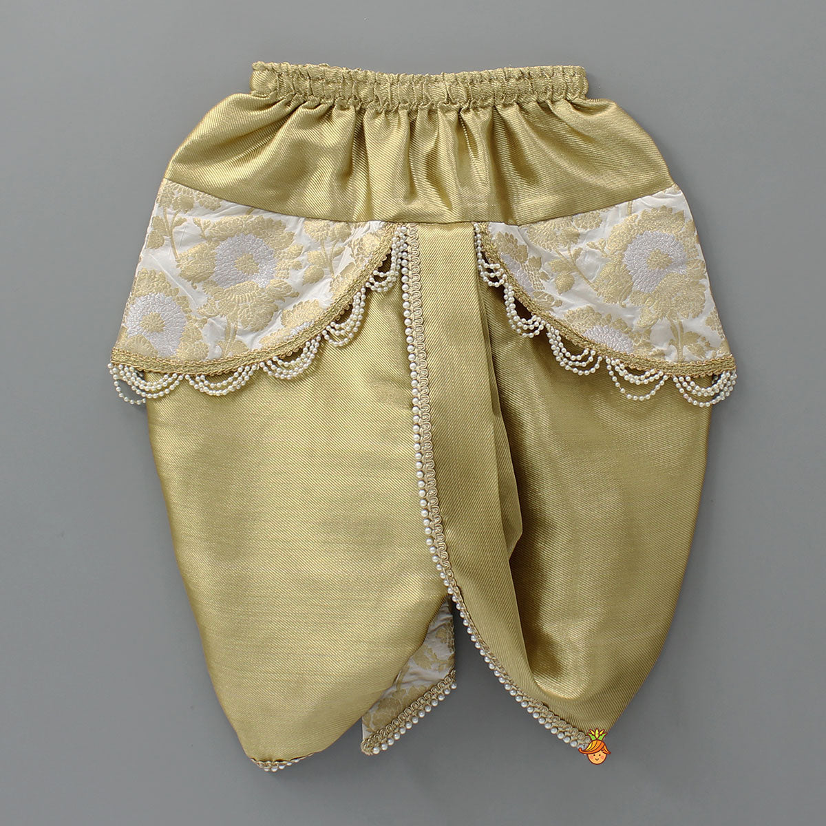 Pre Order: Festive Brocade Dhoti Set With Matching Stole