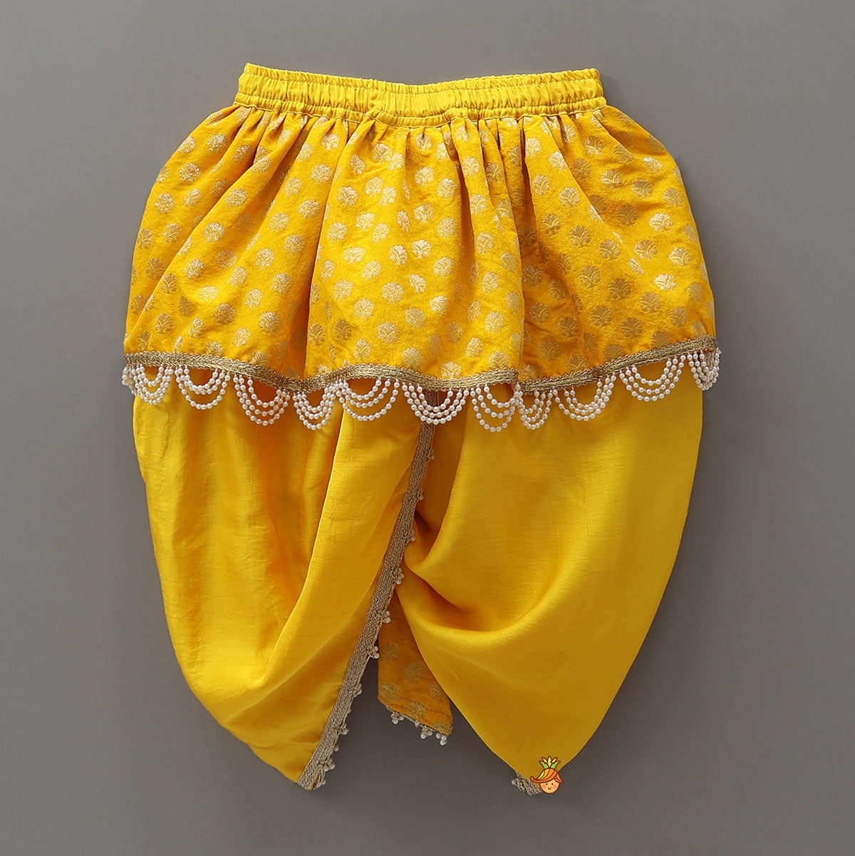 Pre Order: Traditional Brocade Dhoti Set With Matching Stole