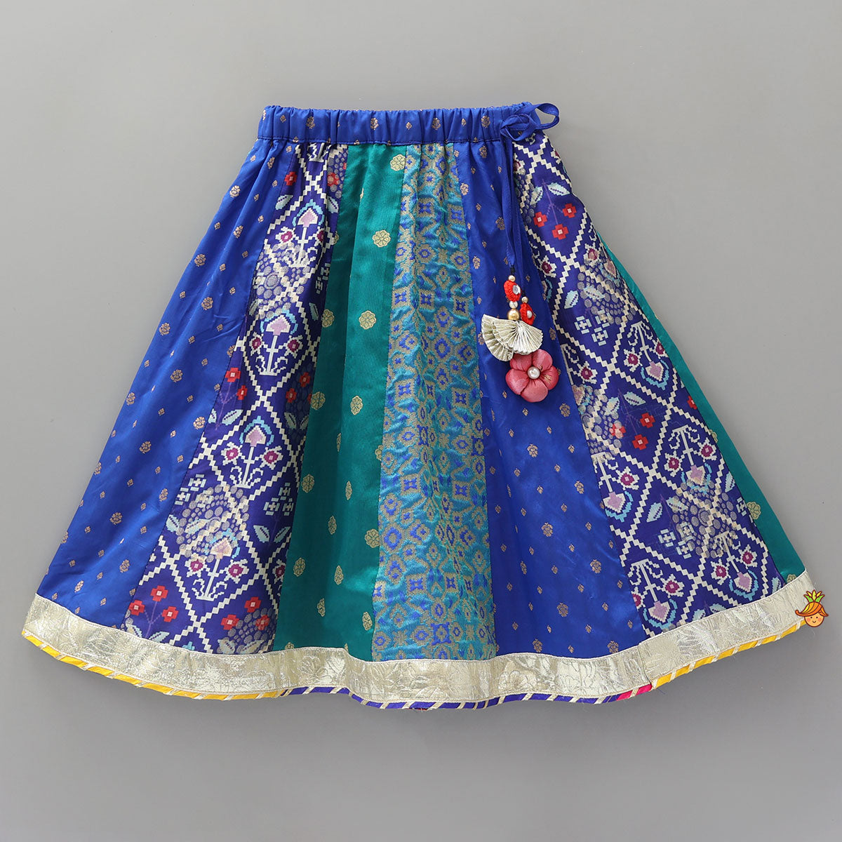 Booti Work Top And Brocade Lehenga With Lace Border Dupatta