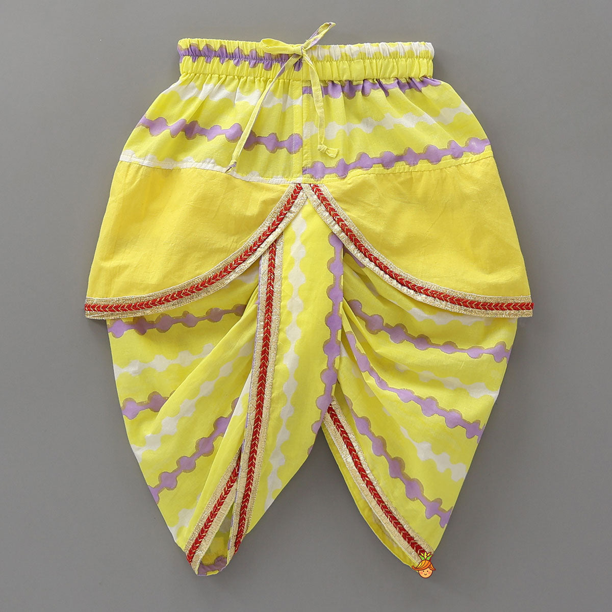 Pre Order: Festive Dhoti Set With Matching Stole And Mukut