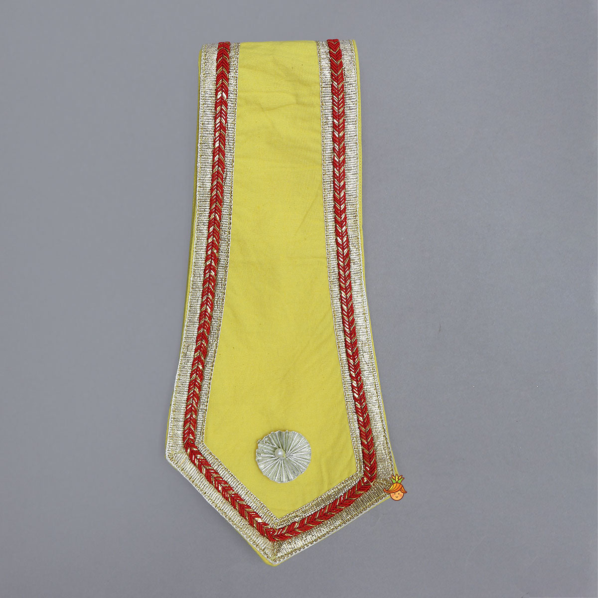 Pre Order: Festive Dhoti Set With Matching Stole And Mukut