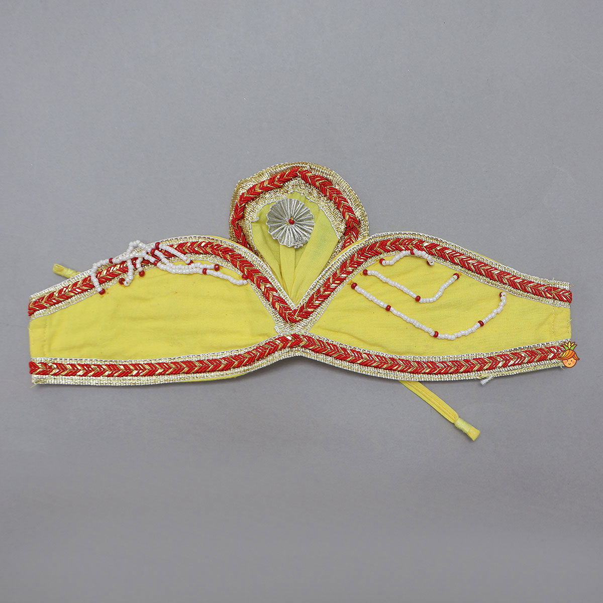Pre Order: Festive Dhoti Set With Matching Stole And Mukut