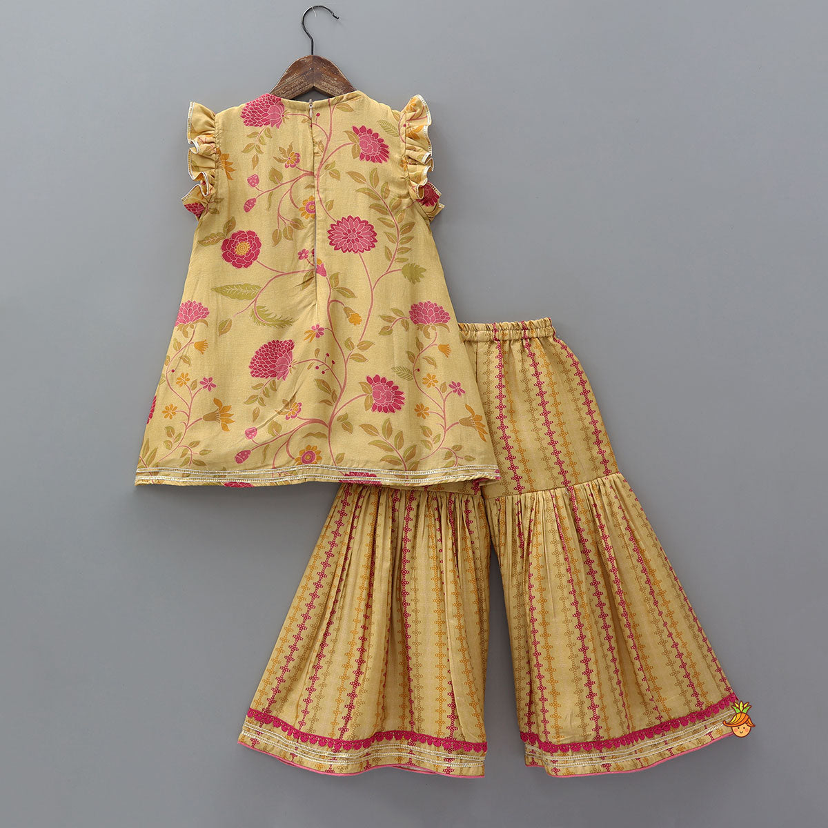 Pre Order: A-Line Kurti And Matching Sharara With Dupatta