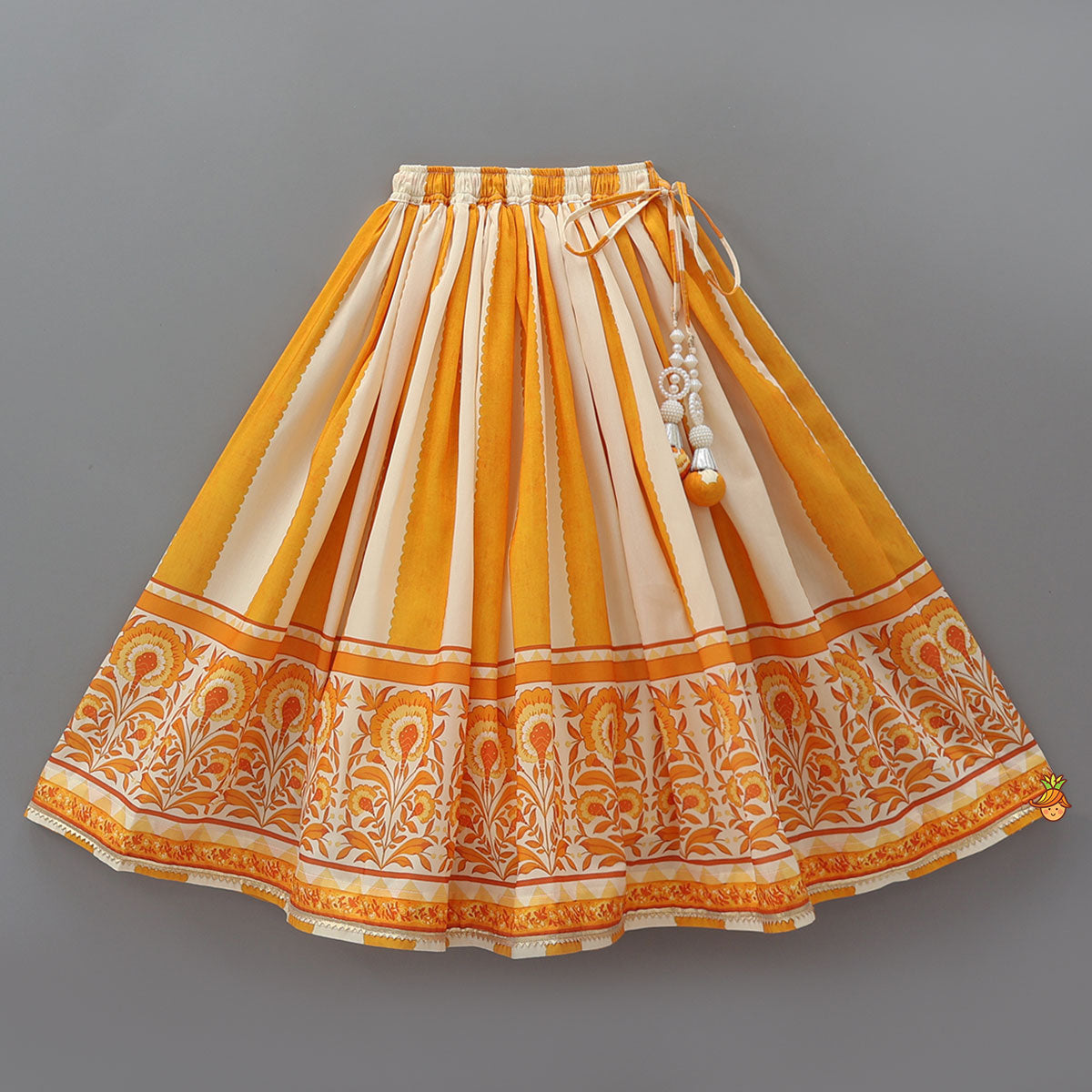Pre Order: Kaftan Top And Lehenga With Matching Sling Bag
