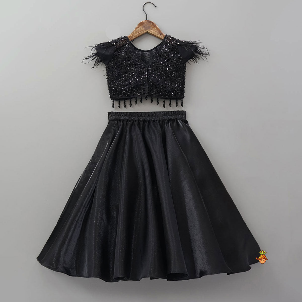 Embroidered Classy Crop Top And Lehenga