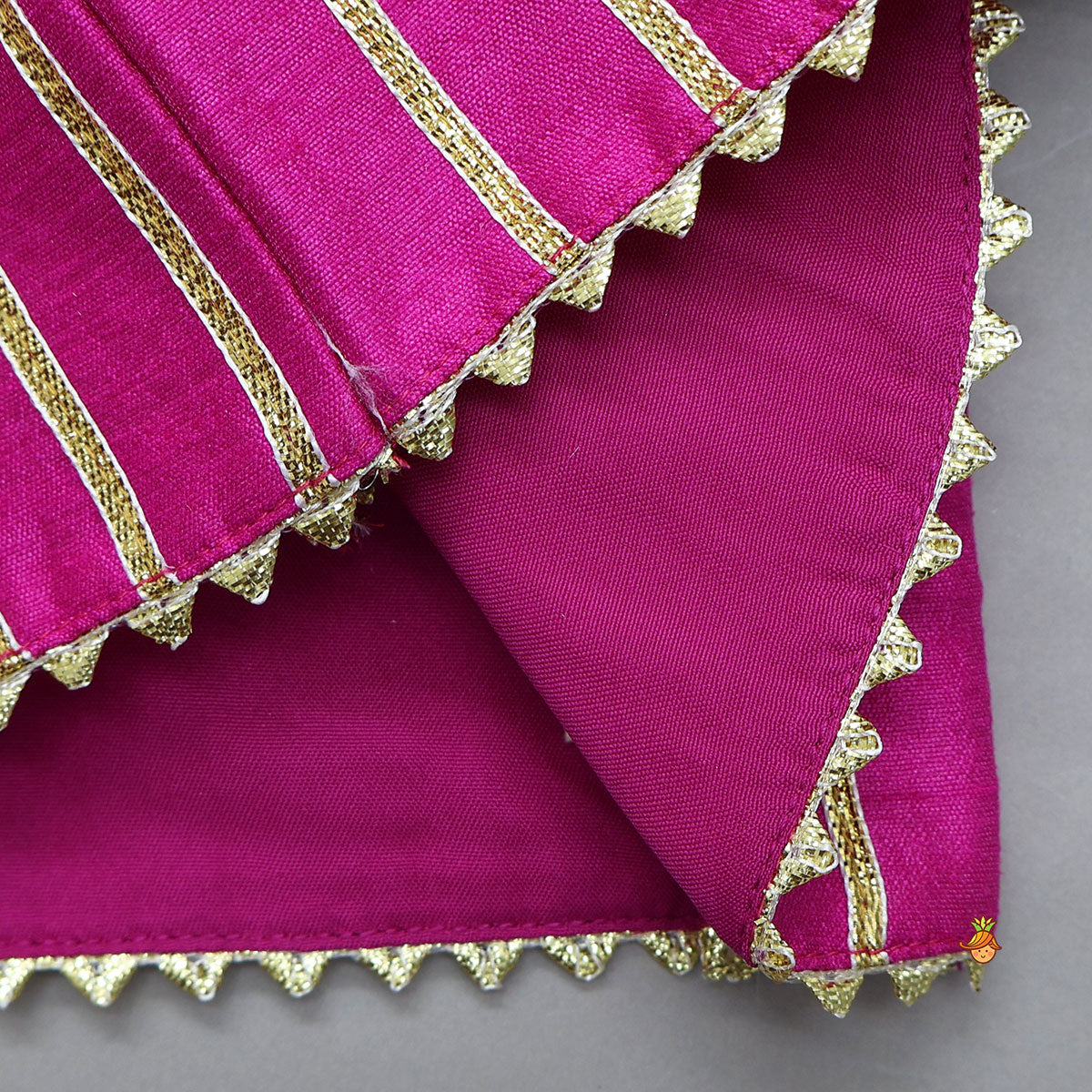 Printed And Embroidered Crop Top With Lehenga And Dupatta
