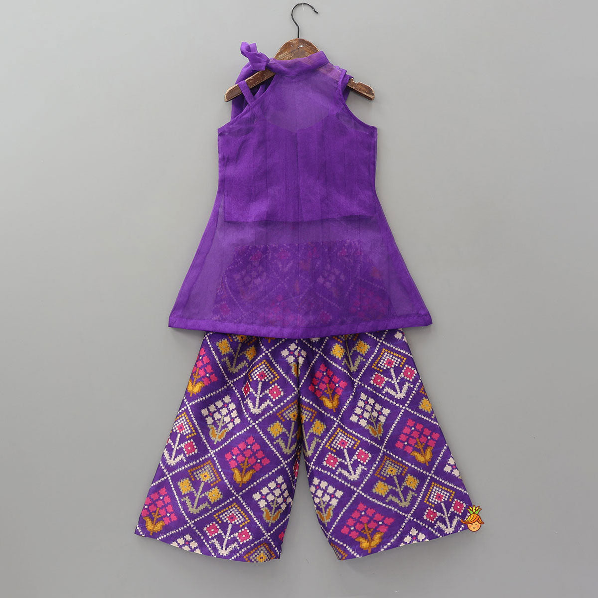 Pre Order: Strappy Top With Tie-Knot Kurti And Palazzo