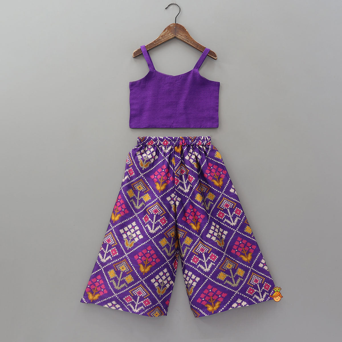 Pre Order: Strappy Top With Tie-Knot Kurti And Palazzo