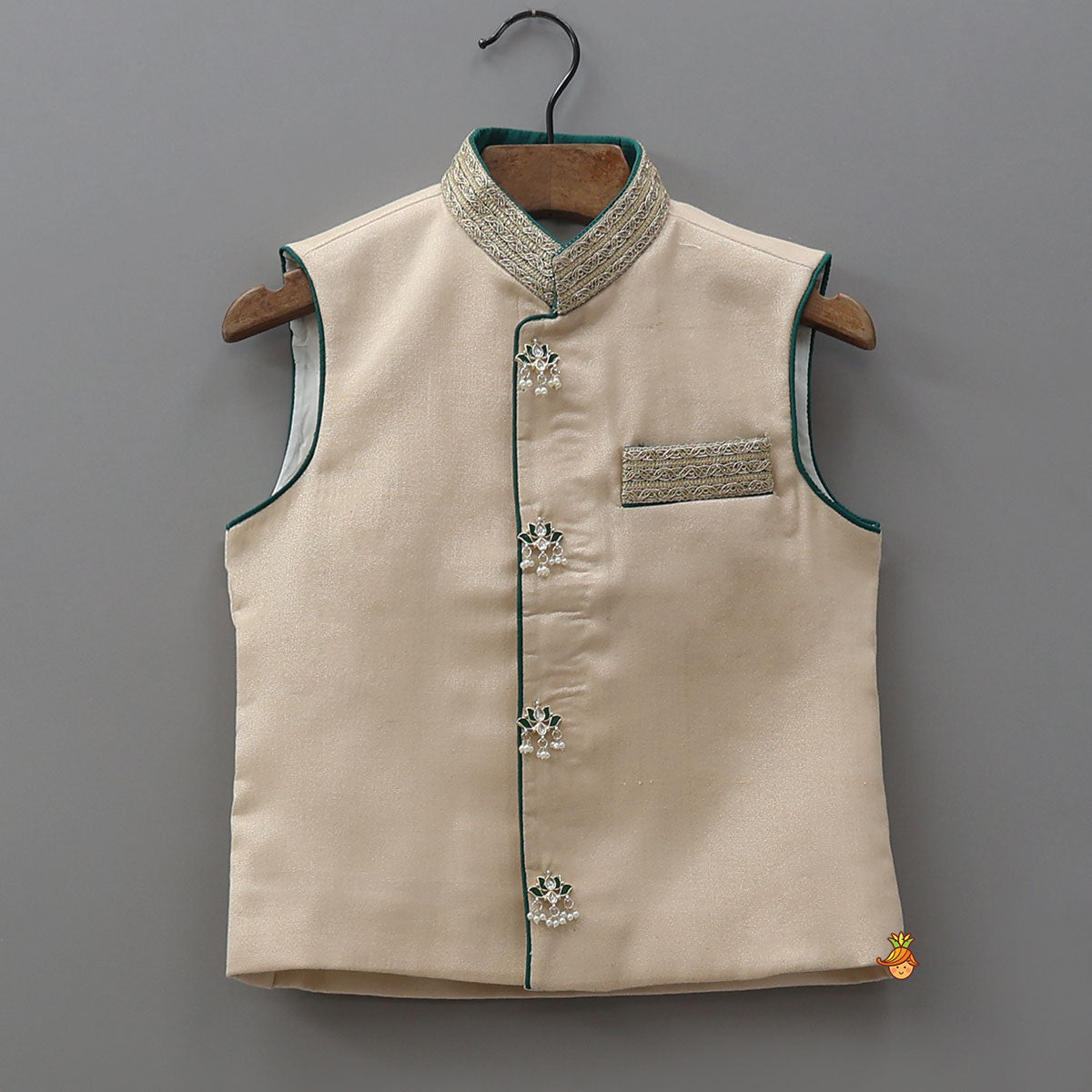 Pre Order: Ethnic Kurta With Regal Embellished Jacket And Pyjama