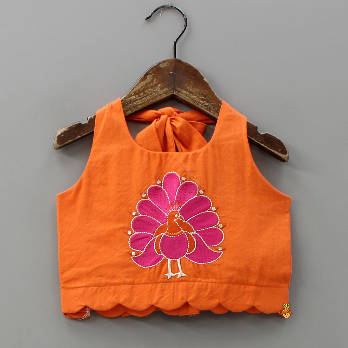 Pre Order: Back-Knot Halter Neck Crop Top And Lehenga