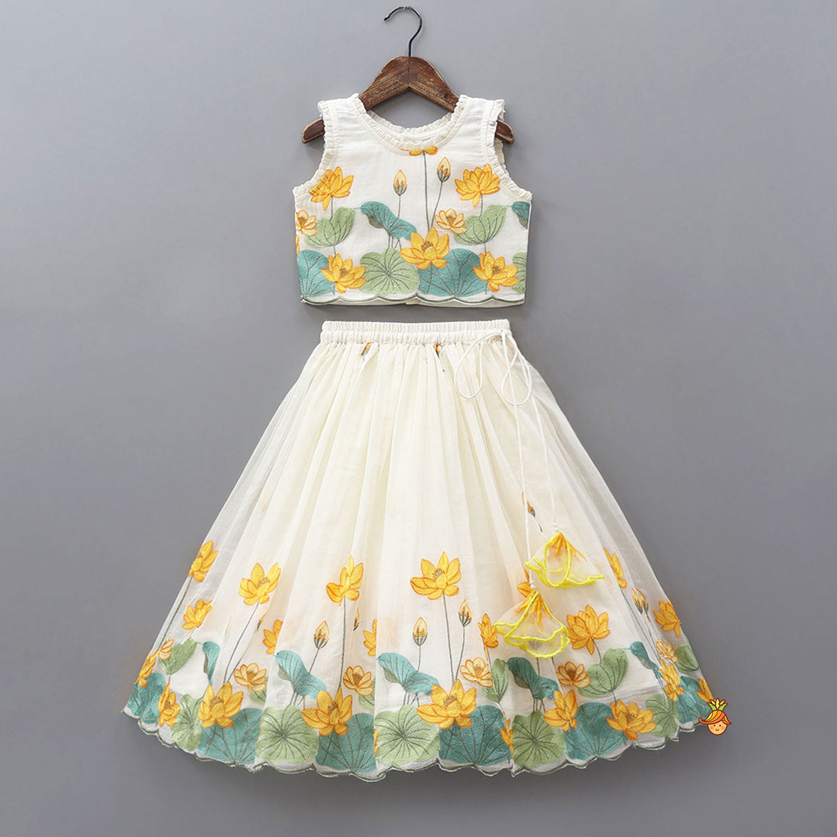 Pre Order: Blooming Floral Embroidered Top And Lehenga