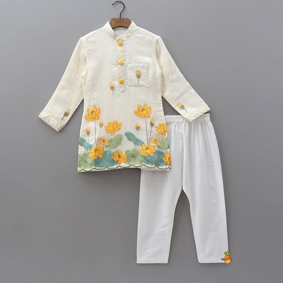 Pre Order: Blooming Floral Embroidered Kurta With Pyjama