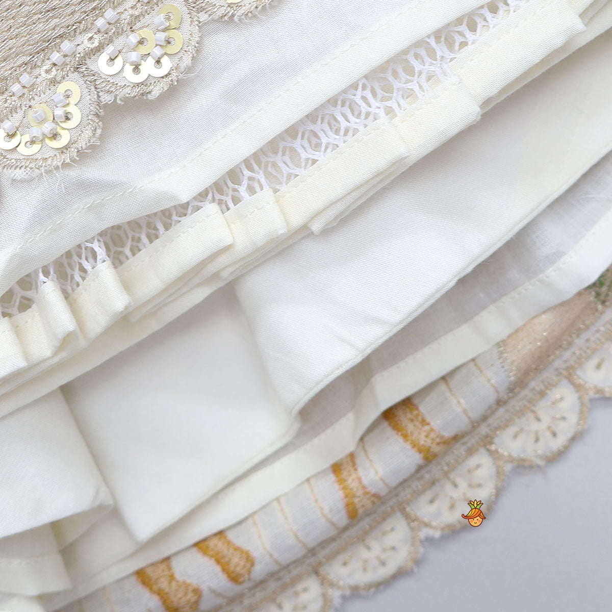 Booti Embroidered Crop Top And Lehenga