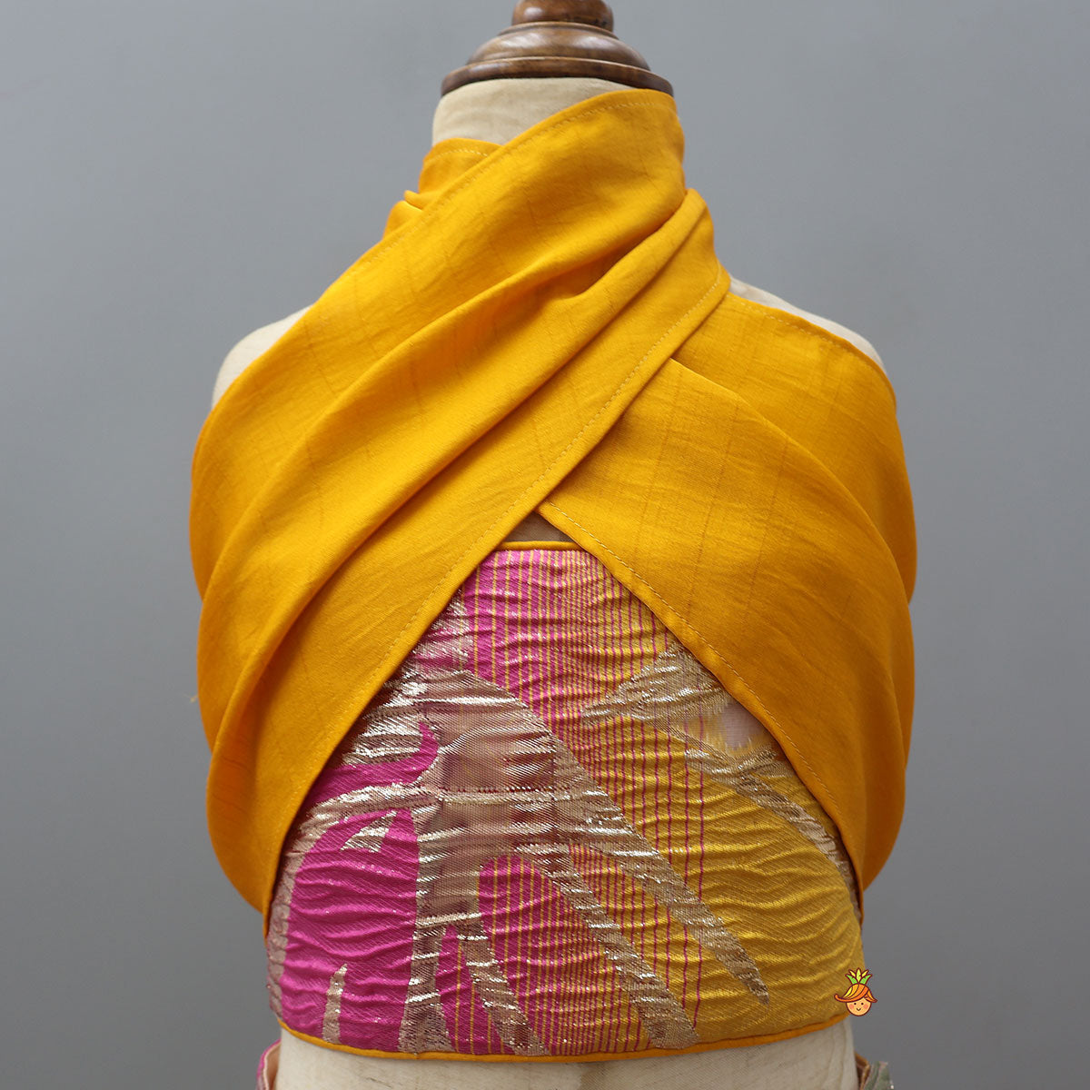 Pre Order: Open Back Halter Neck Style Crop Top And Lehenga