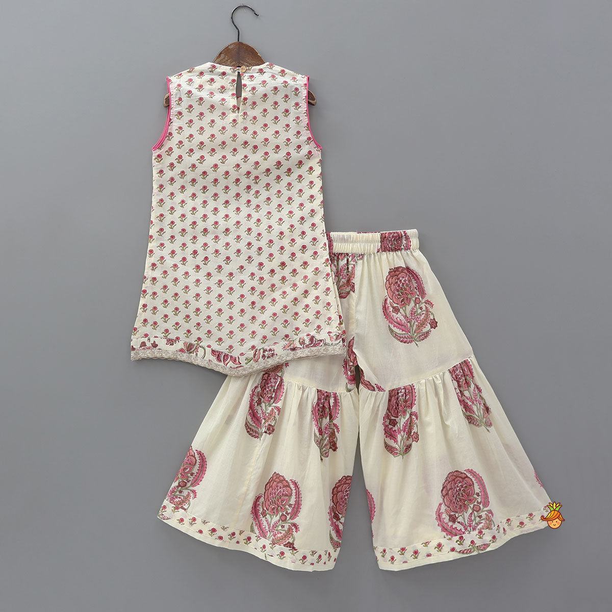 Floral Stylish Kurti And Insert Pocket Sharara With Matching Dupatta