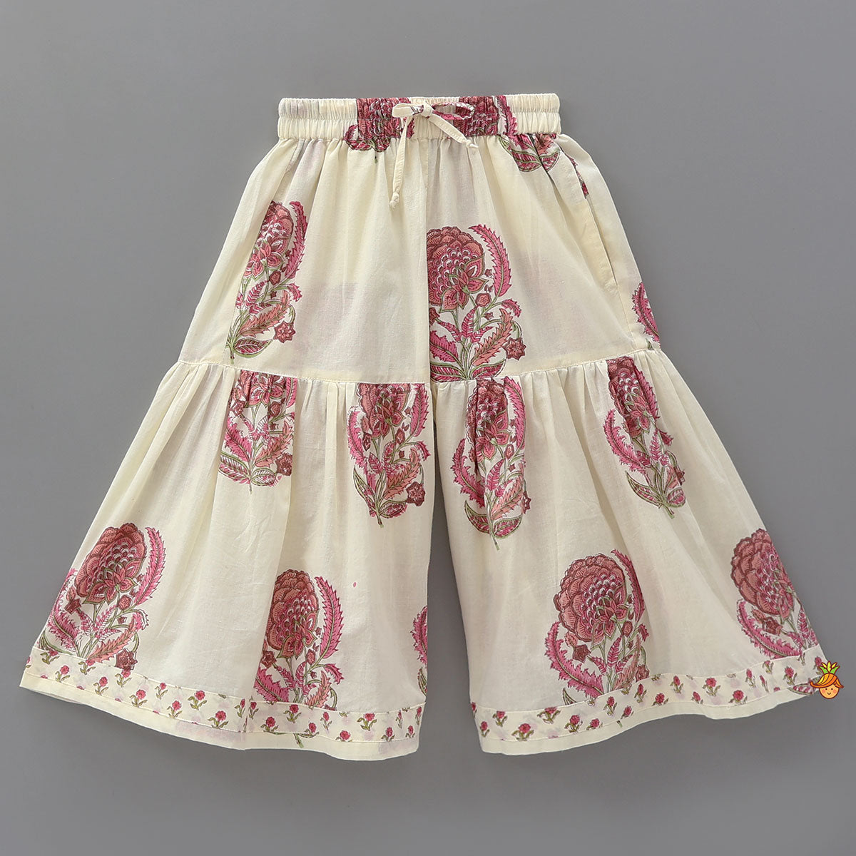 Floral Stylish Kurti And Insert Pocket Sharara With Matching Dupatta