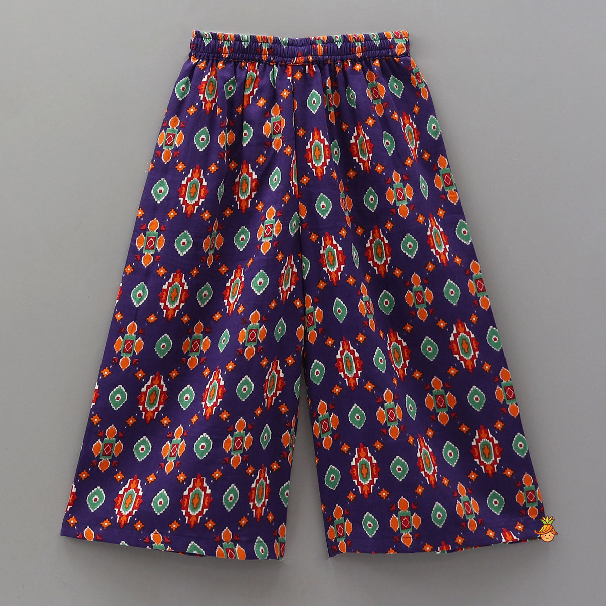 Colourful Fringes Work Kurti And Printed Palazzo