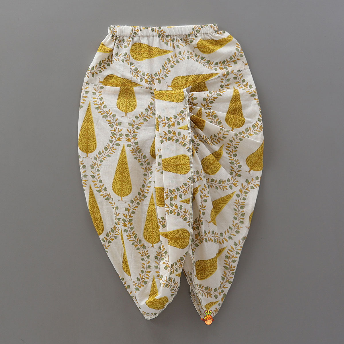 Pre Order: Hand Woven Patch Work Kurta And Dhoti With Matching Head Band