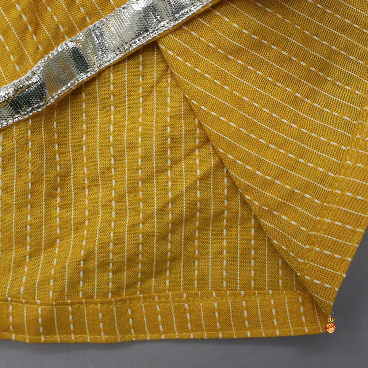 Pre Order: Hand Woven Patch Work Kurta And Dhoti With Matching Head Band