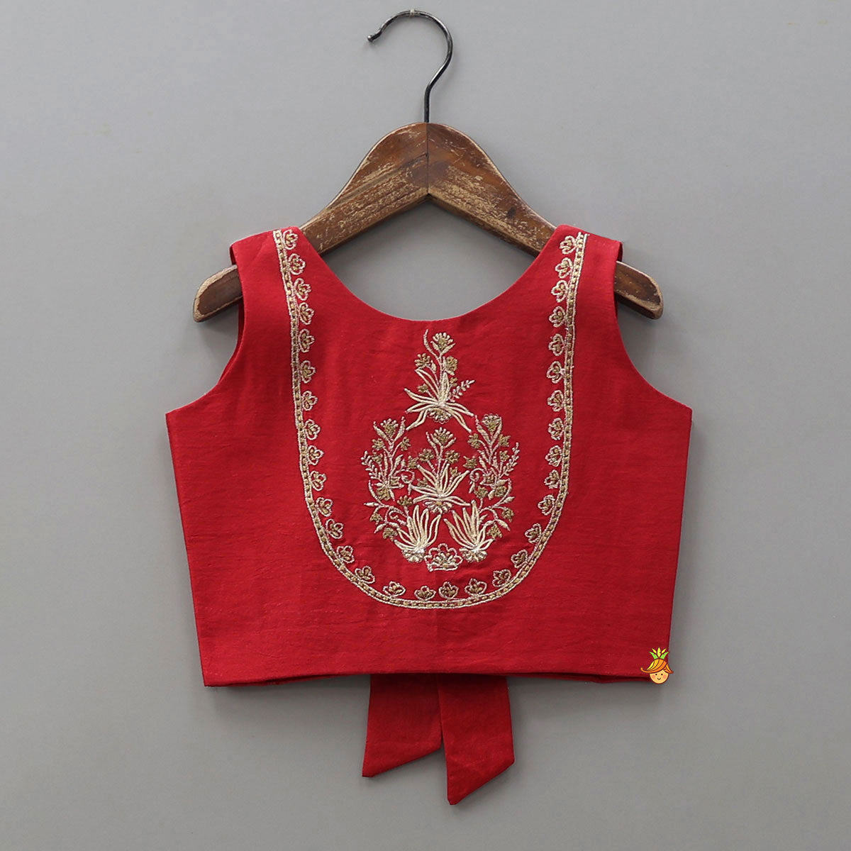 Pre Order: Back Bow Detail Crop Top And Pleated Lehenga