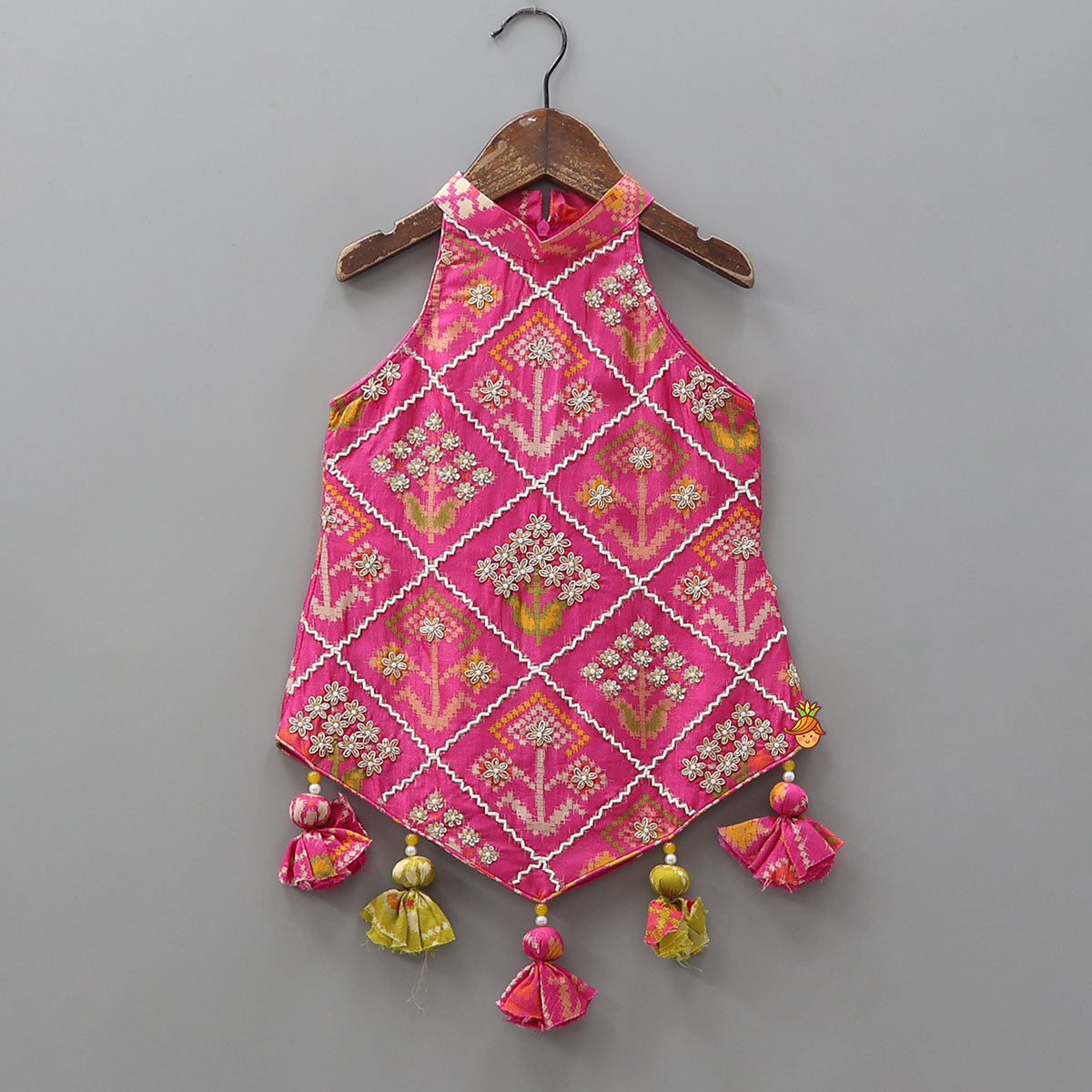Pre Order: atola Inspired Embroidered Halter Top With Flared Palazzo