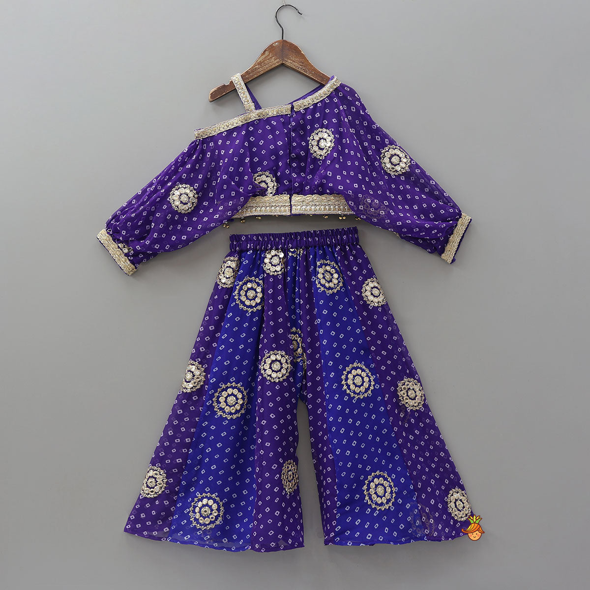 Pre Order: Bandhani Printed Georgette Top And Matching Palazzo