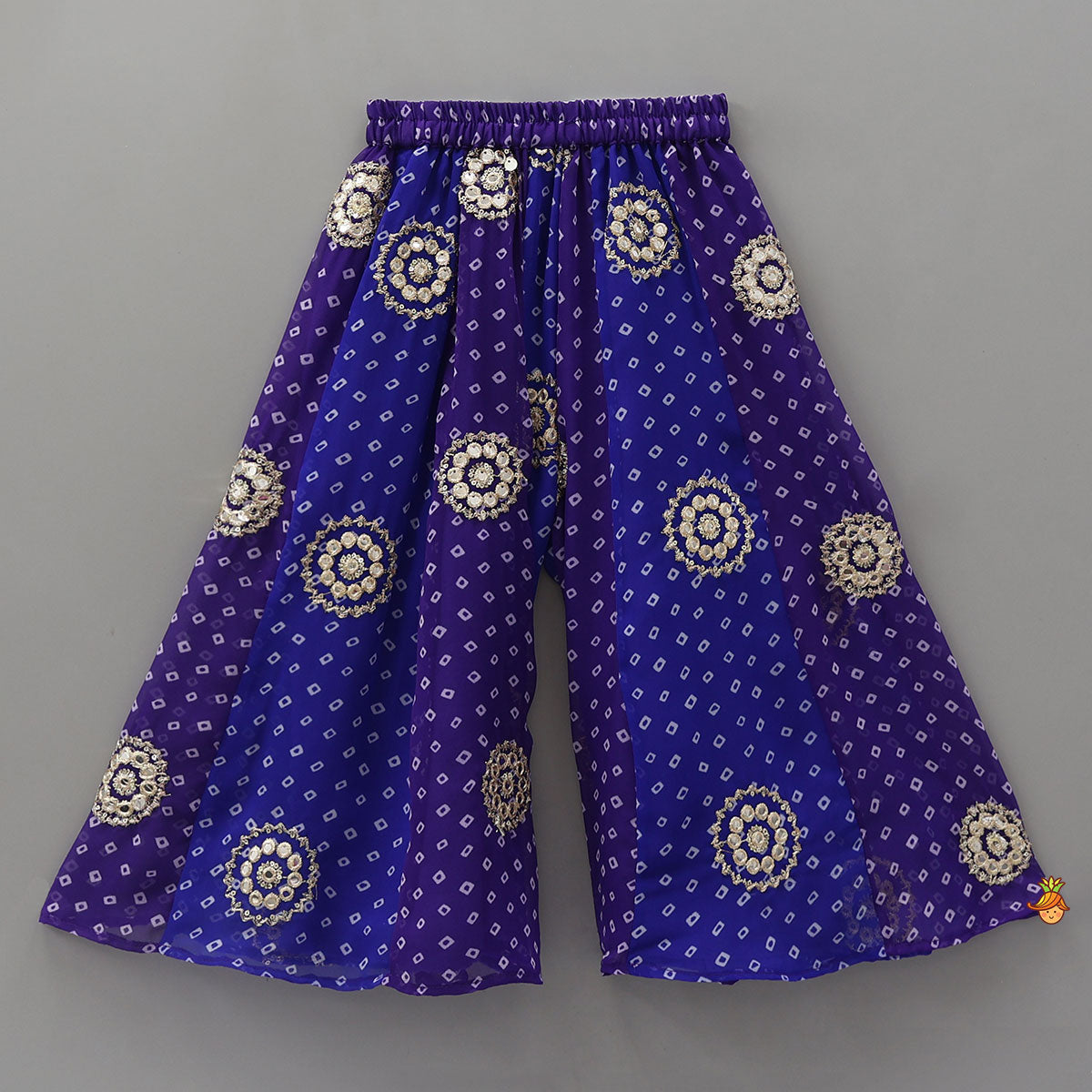 Pre Order: Bandhani Printed Georgette Top And Matching Palazzo