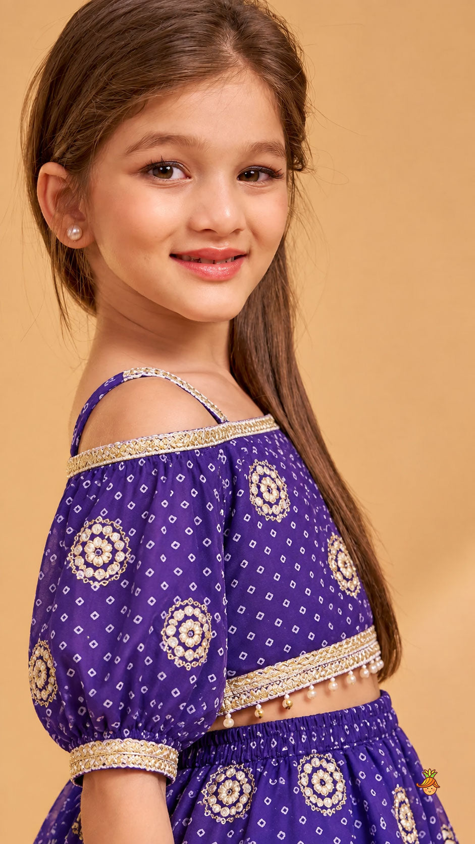 Pre Order: Bandhani Printed Georgette Top And Matching Palazzo